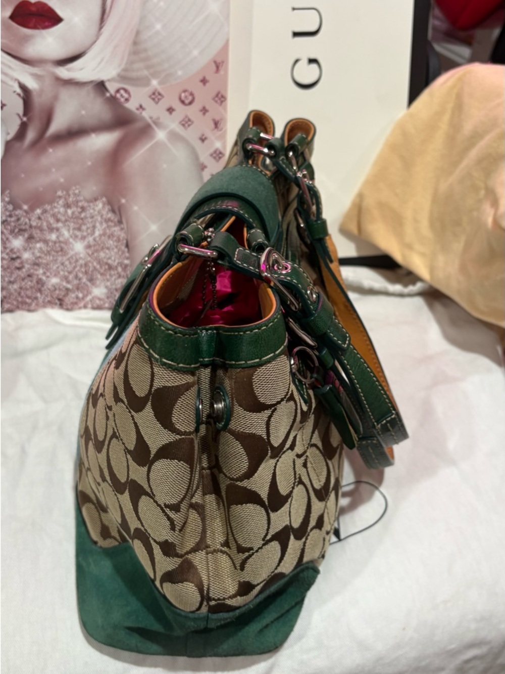 Coach Green and Brown Shoulder Bag - Picture 4 of 7